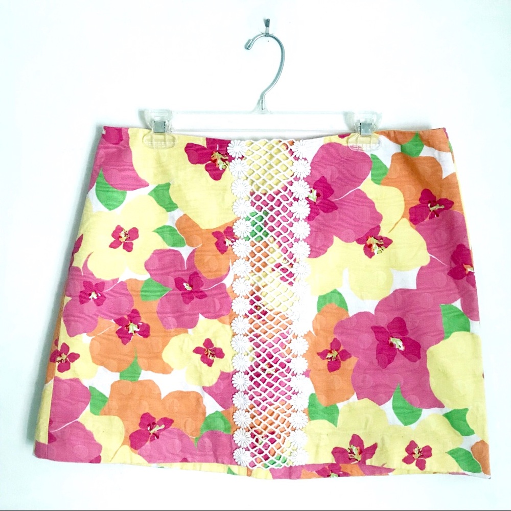 Lilly Pulitzer Hottie Pink Floral Punch Skirt